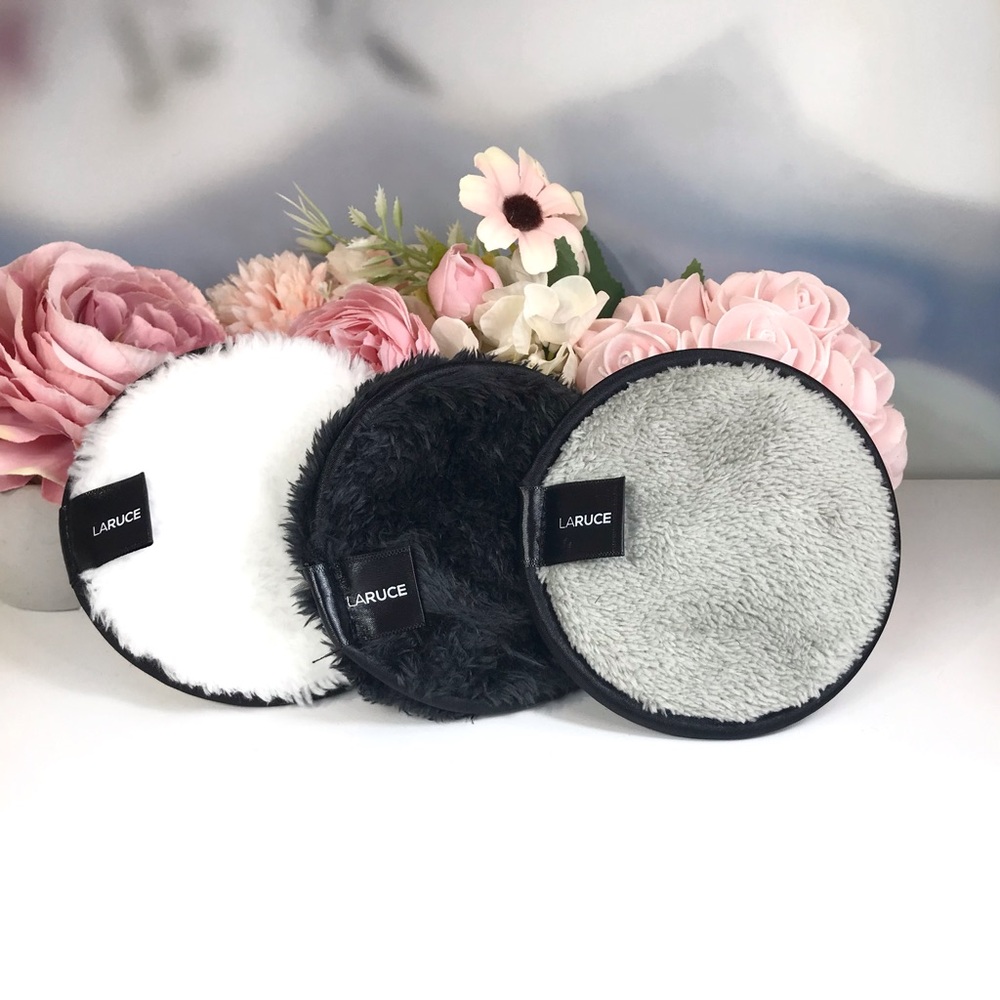 🟢 2/$19! LARUCE Beauty Face Disks Reusable Makeup Remover Pads Set of 3 *BNIP